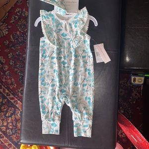 🌸🌸🌸 NWT CATHERINE MALANDRINO ROMPER & MATCHING HEADBAND SET 🌸🌸🌸